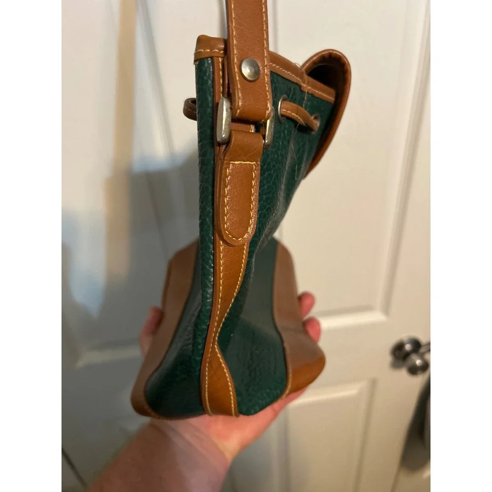 Cleopatra Vintage Forest Green Pebbled Faux Leather Crossbody Drawstring‎ Bag